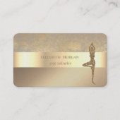 Elegant Classy Modern Gold Glitter Yoga Girl Visitekaartje (Voorkant)