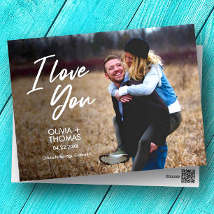 Elegant Classy Modern I Love You Photo Jubileum Feestdagenkaart