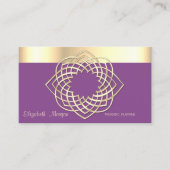 Elegant Classy Modern, Violet, Faux Gold Border Visitekaartje (Voorkant)