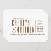 Elegant Classy Modern Wedding Ticket Uitnodiging (Voorkant / Achterkant)