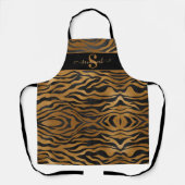 Elegant Classy Monogram Name Gold Black Leopard Ap Schort (Voorkant)
