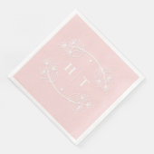 Elegant Classy Monogram Roze Huwelijksservetten Servet (Hoek)