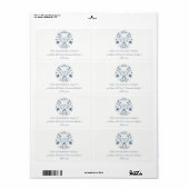 Elegant Classy Navy Blue Hanukkah Floral Address Etiket (Full Sheet)