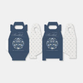 Elegant Classy Navy Blue Happy Hanukkah Floral Bedankdoosjes (Uitgevouwen)