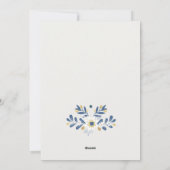 Elegant Classy Navy Blue Happy Hanukkah Floral Feestdagenkaart (Achterkant)