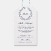 Elegant Classy Navy Blue Monogram Weddenschap Welk Cadeaulabel (Voorkant)