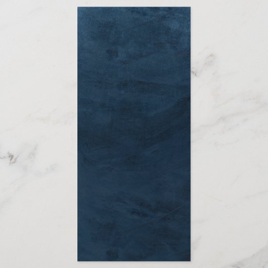 Elegant Classy Navy Blue Wedding Monogram Menu (Achterkant)