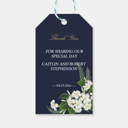 Elegant Classy Navy Geometric dank u Cadeaulabel (Voorkant)