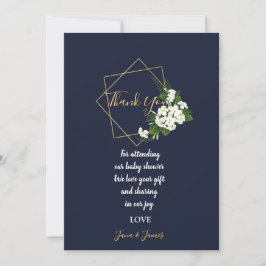 Elegant Classy Navy Geometric dank u Kaart