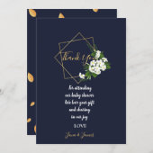 Elegant Classy Navy Geometric dank u Kaart (Voorkant / Achterkant)