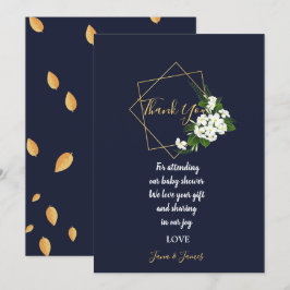 Elegant Classy Navy Geometric dank u Kaart