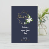 Elegant Classy Navy Geometric dank u Kaart (Staand voorkant)