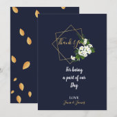 Elegant Classy Navy Geometric dank u Kaart (Voorkant / Achterkant)