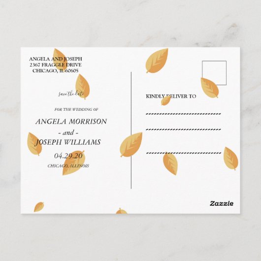 Elegant Classy Navy Geometric slaat de datum op Briefkaart (Achterkant)