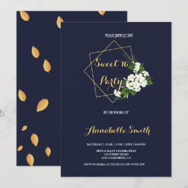 Elegant Classy Navy Geometrisch zoet 16 Kaart