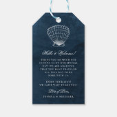 Elegant Classy Navy Seashell Beach Weddenschap Wel Cadeaulabel (Voorkant)