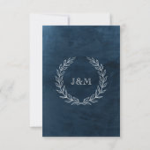 Elegant Classy Navy Seashell Beach Wedding RSVP Kaartje (Achterkant)