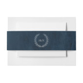 Elegant Classy Navy Waterverf Wedding Monogram Uitnodigingen Wikkel (Voorkant Voorbeeld)
