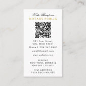 Elegant Classy Notary Signing Agent QR Code Gold Visitekaartje (Achterkant)