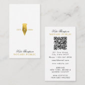 Elegant Classy Notary Signing Agent QR Code Gold Visitekaartje (Voorkant / Achterkant)