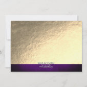 Elegant Classy Paars/Gold Birthday Party Kaart (Achterkant)