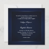 Elegant Classy Pattern Blue Wedding Uitnodiging (Voorkant)
