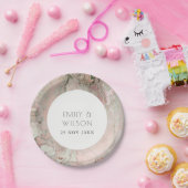 ELEGANT CLASSY PINK DUSKY ROOS GOLD AGATE WEDDING PAPIEREN BORDJE (Feest)