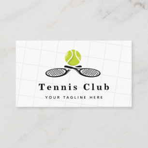 Elegant & Classy Professional Tennis Club Coach Visitekaartje