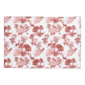 Elegant Classy Red, Frans Toile Deer Fox Forest Kussensloop (Achterkant-Links)