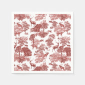 Elegant Classy Red Frans Toile Deer Pattern Servet (Voorkant)