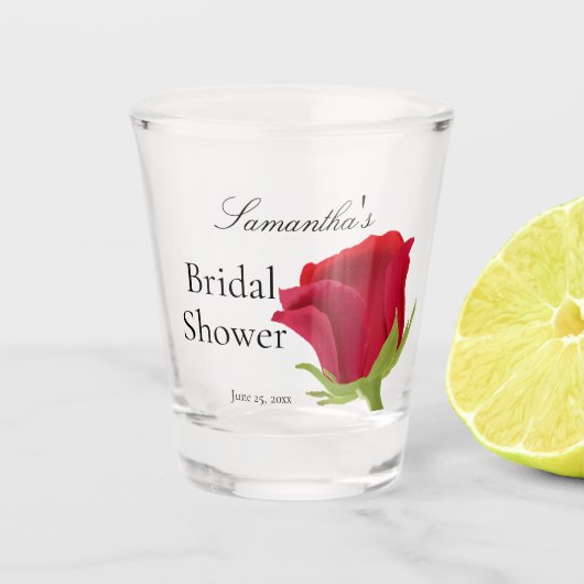 Elegant Classy Red Rose Vrijgezellenfeest Shot Glas (Voorkant)