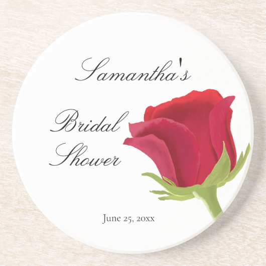 Elegant Classy Red Rose Vrijgezellenfeest Zandsteen Onderzetter (Voorkant)