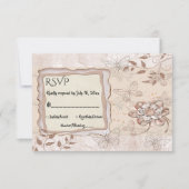 Elegant Classy Roos Gold Glitter Formal Wedding RSVP Kaartje (Voorkant)