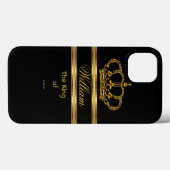 Elegant Classy Royal King Gold Black Crown 3 Case-Mate iPhone Case (Achterkant (horizontaal))