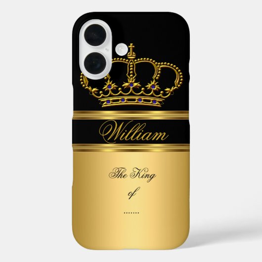 Elegant Classy Royal King Gold Black Crown 4b Case-Mate iPhone Case (Achterkant)