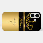 Elegant Classy Royal King Gold Black Crown 4b Case-Mate iPhone Case (Achterkant (horizontaal))