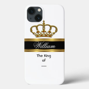 Elegant Classy Royal King Gold Black White Crown Case-Mate iPhone Case