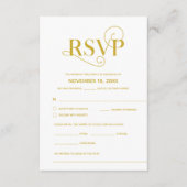 Elegant Classy, RSVP, Gold Font, reageren Informatiekaartje (Voorkant)