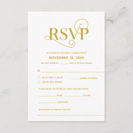 Elegant Classy, RSVP, Gold Font, reageren Informatiekaartje