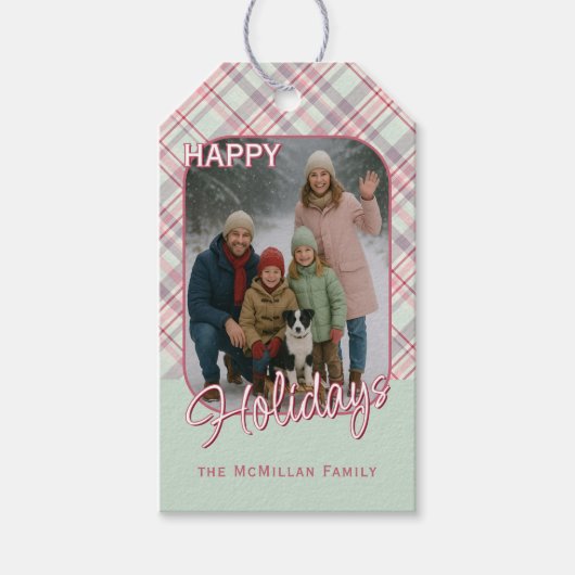 Elegant Classy Rustic Plaid Pattern Cadeaulabel (Voorkant)