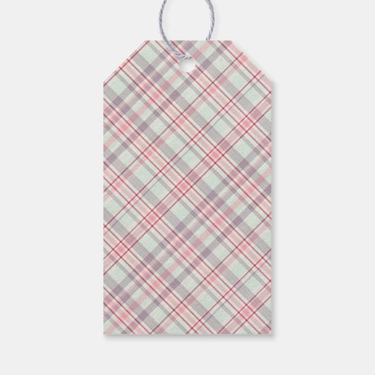 Elegant Classy Rustic Plaid Pattern Cadeaulabel (Achterkant)