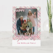 Elegant Classy Rustic Plaid Pattern Feestdagen Kaart (Voorkant)