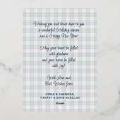 Elegant Classy Rustic Plaid Pattern Gold Foil Holi Folie Feestdagenkaart (Achterkant)