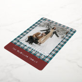 Elegant Classy Rustic Plaid Pattern Gold Foil Holi Folie Feestdagenkaart (Gedraaid)