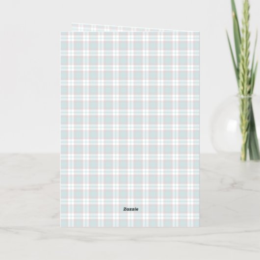 Elegant Classy Rustic Plaid Pattern Gold Folie Feestdagenkaart (Achterkant)