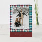 Elegant Classy Rustic Plaid Pattern Gold Folie Feestdagenkaart (Voorkant)