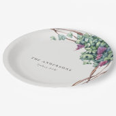 Elegant Classy Rustic Waterverf Grapevine Foliage Papieren Bordje (Gekanteld)