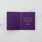 Elegant Classy Script Afstuderen Foto Paars Bedankkaart (Binnen)