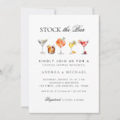 Elegant Classy Script Stock de Bar Couples Douche Kaart (Voorkant)