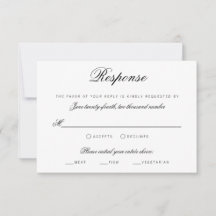 Elegant Classy Script Traditional Wedding RSVP